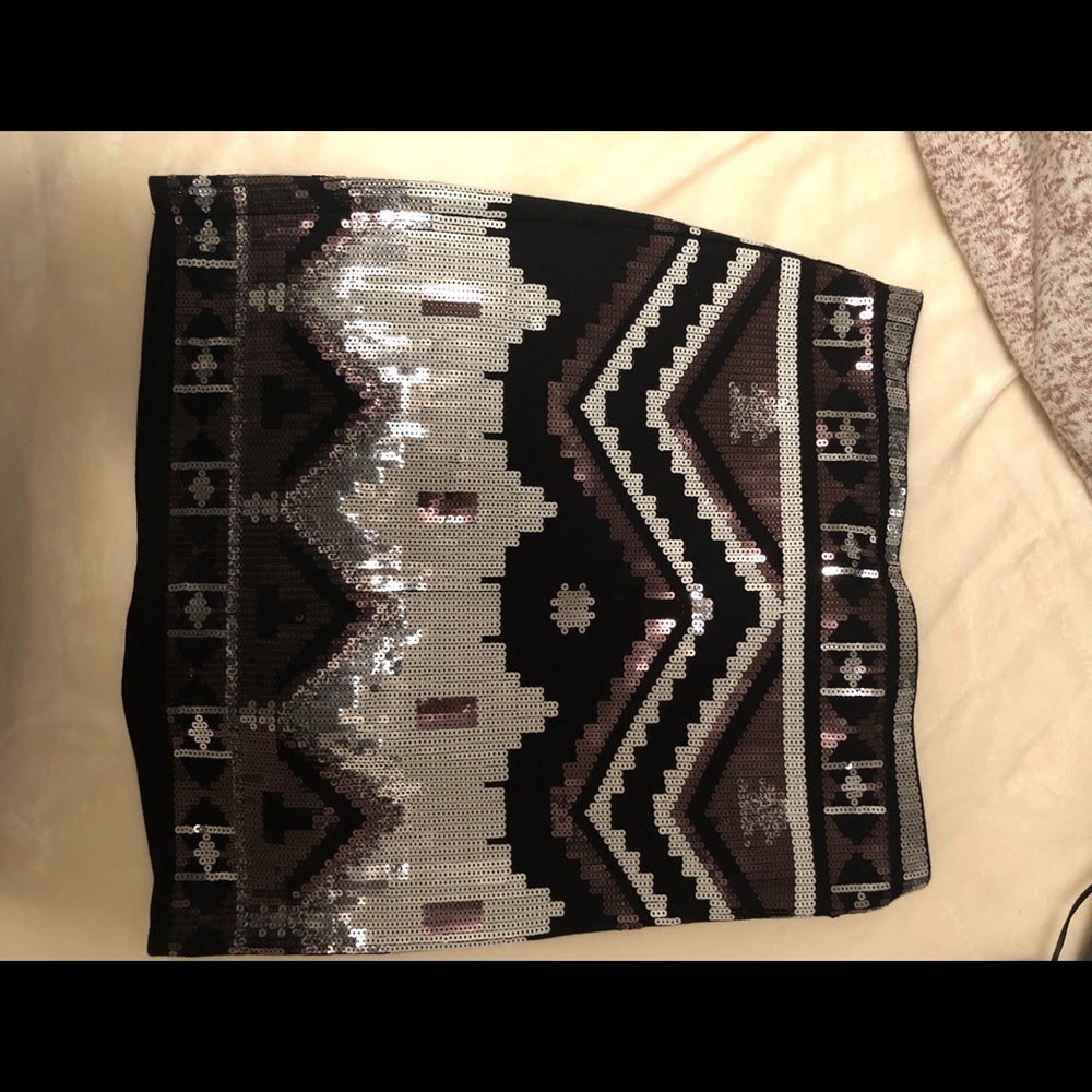 Express Sequin Mini Skirt
